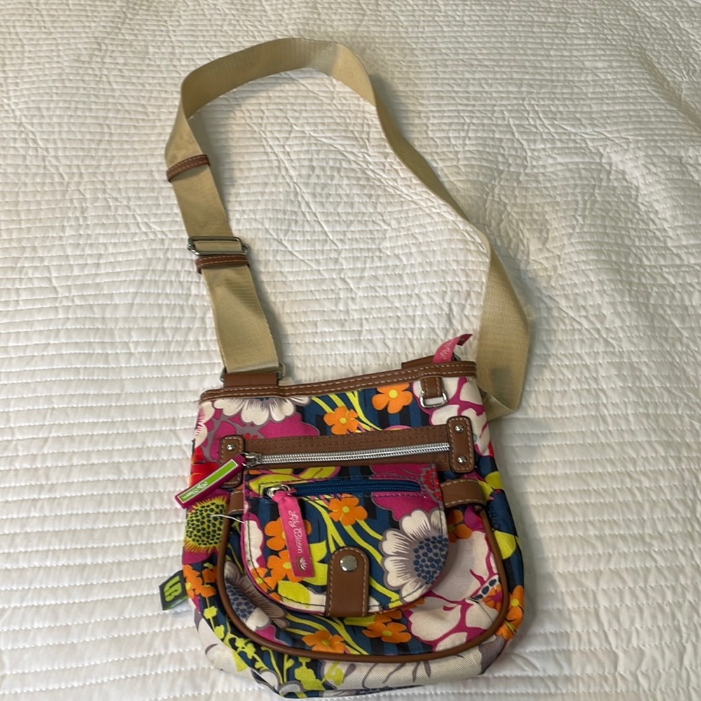 Lily Bloom Girls Shoulder Bag. Pink Green Orange Gem